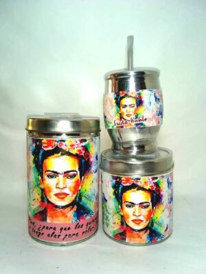 Set de mate x 3 diseño de Frida Kahlo