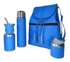 Set de mate con mochila color azul estilo Aylen